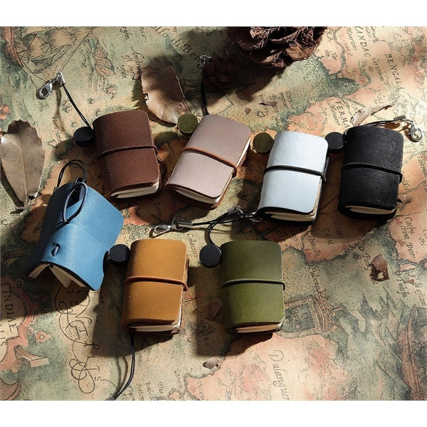 Mini Size Travelers Notebook With Leather Cover And Strap