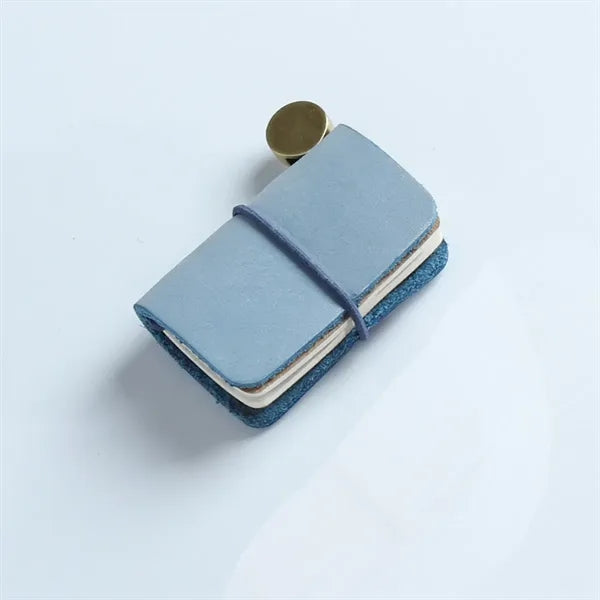 Mini Size Travelers Notebook With Leather Cover And Strap