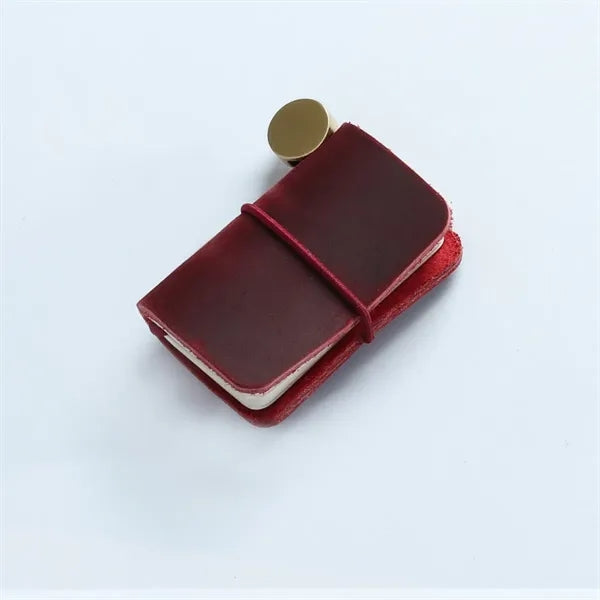 Mini Size Travelers Notebook With Leather Cover And Strap