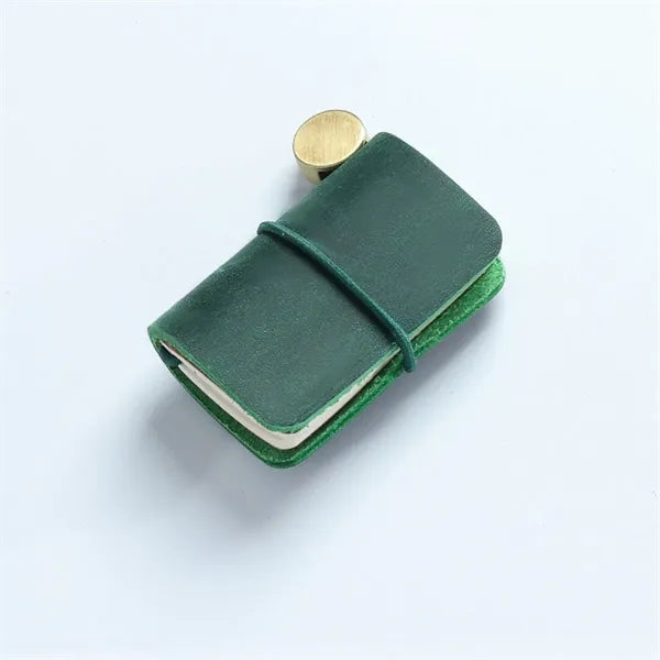Mini Size Travelers Notebook With Leather Cover And Strap