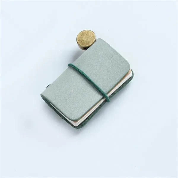 Mini Size Travelers Notebook With Leather Cover And Strap