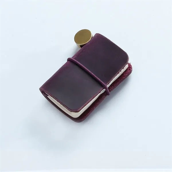 Mini Size Travelers Notebook With Leather Cover And Strap