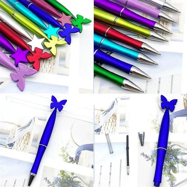 Heart Pentagram Butterfly Shaped Rotary Ballpoint Pens