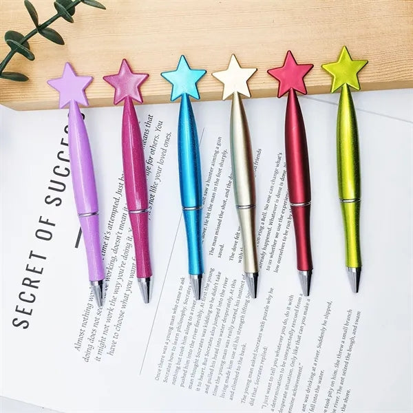 Heart Pentagram Butterfly Shaped Rotary Ballpoint Pens