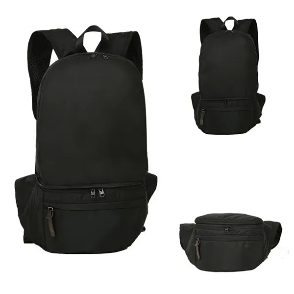2-in-1 Folding Backpack Waist Bag