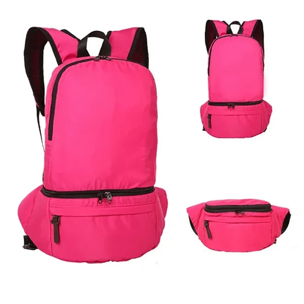 2-in-1 Folding Backpack Waist Bag