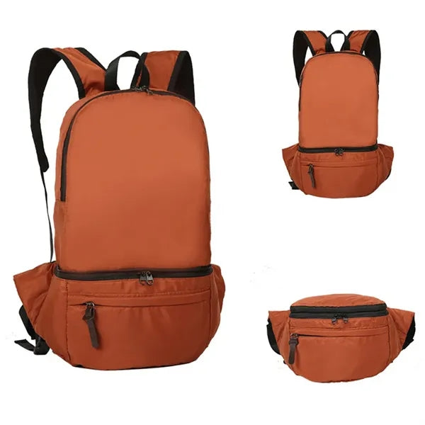 2-in-1 Folding Backpack Waist Bag