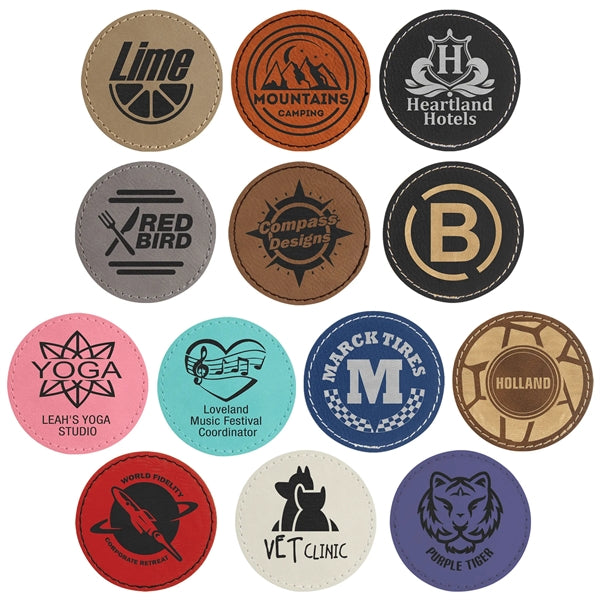 2.5" Round Rawhide Leatherette Patch with Adhesive