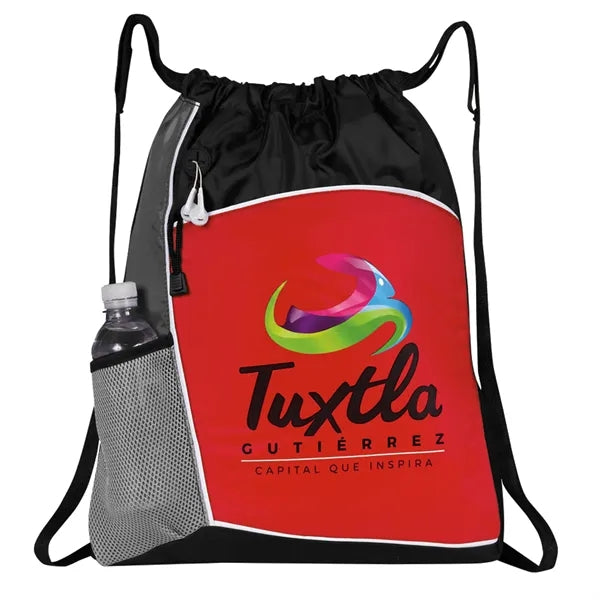 Crescent Trimmed Drawstring Duffel Backpack