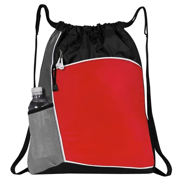 Crescent Trimmed Drawstring Duffel Backpack