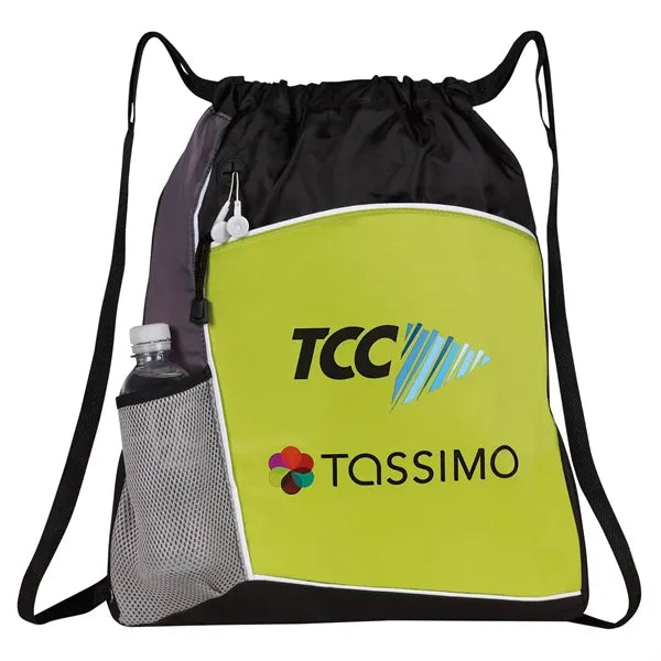 Crescent Trimmed Drawstring Duffel Backpack