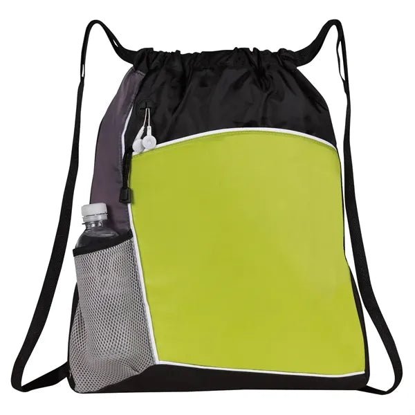 Crescent Trimmed Drawstring Duffel Backpack