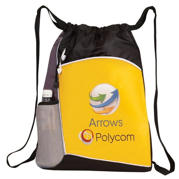 Crescent Trimmed Drawstring Duffel Backpack