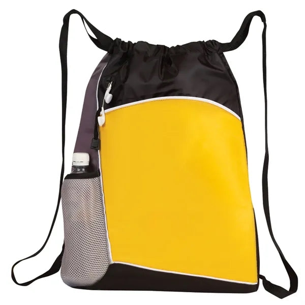 Crescent Trimmed Drawstring Duffel Backpack
