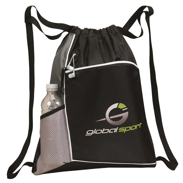Crescent Trimmed Drawstring Duffel Backpack