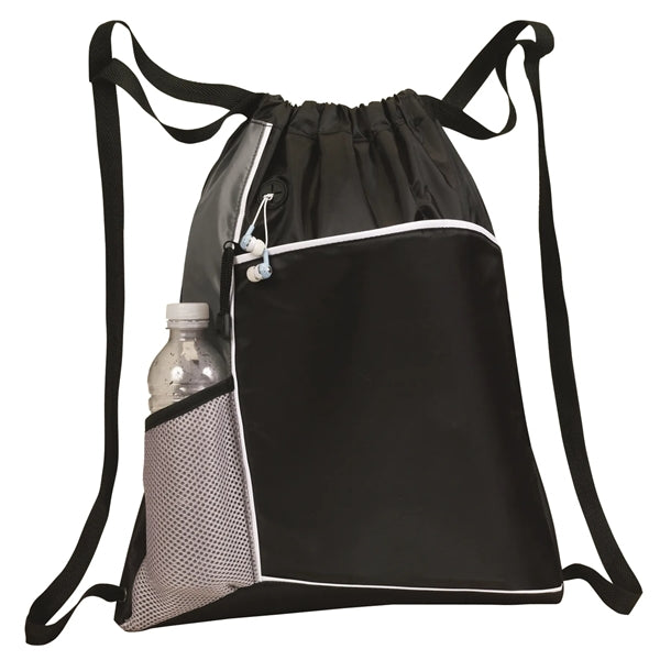 Crescent Trimmed Drawstring Duffel Backpack