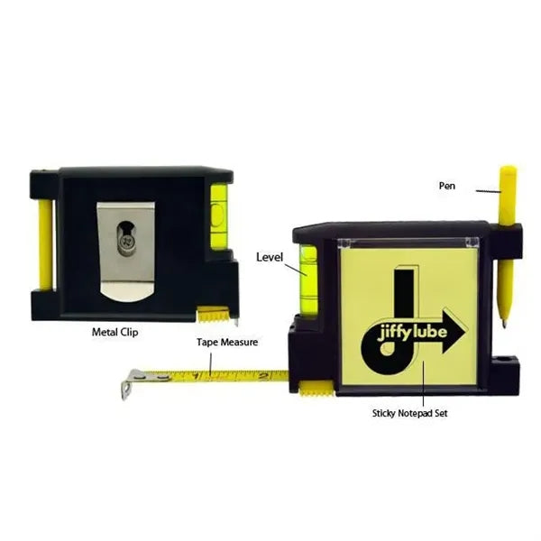 Multi-Function Tape Measure w/ Level/ Notepad & Pen