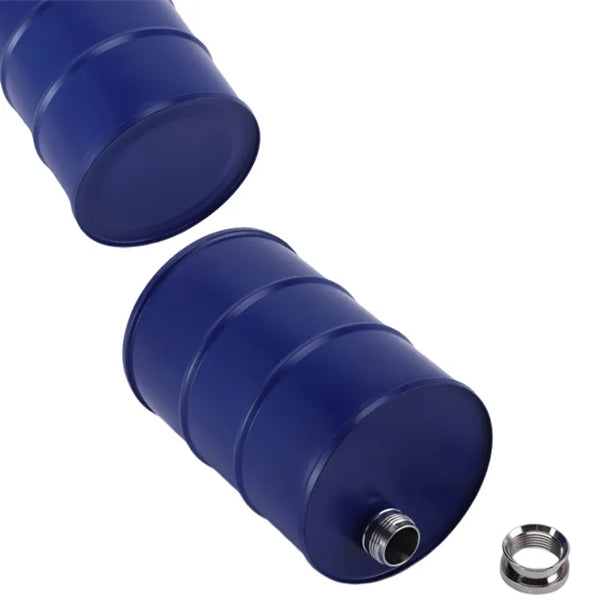 25Oz. Stainless Steel Oil Drum Shape Flask