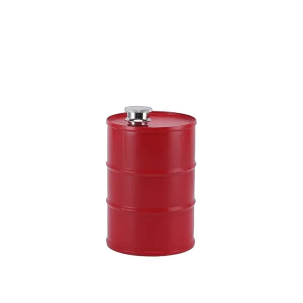25Oz. Stainless Steel Oil Drum Shape Flask