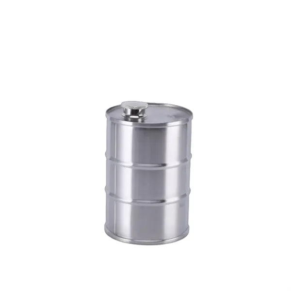 25Oz. Stainless Steel Oil Drum Shape Flask