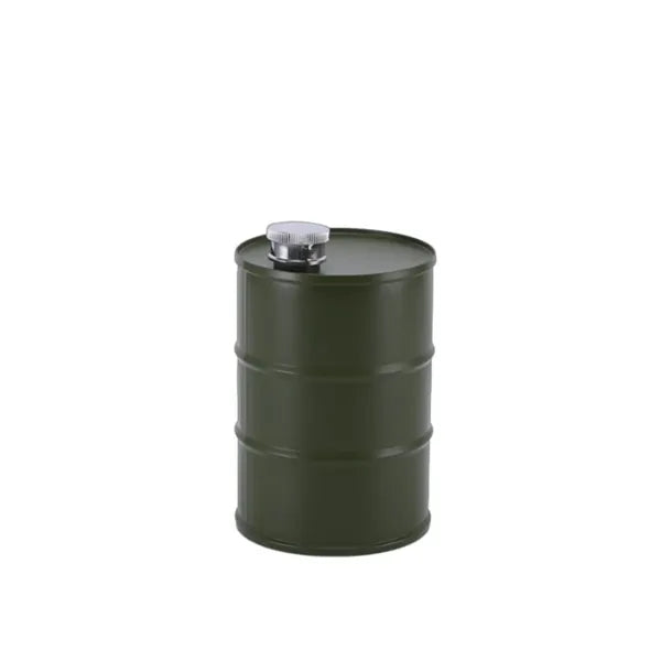 25Oz. Stainless Steel Oil Drum Shape Flask