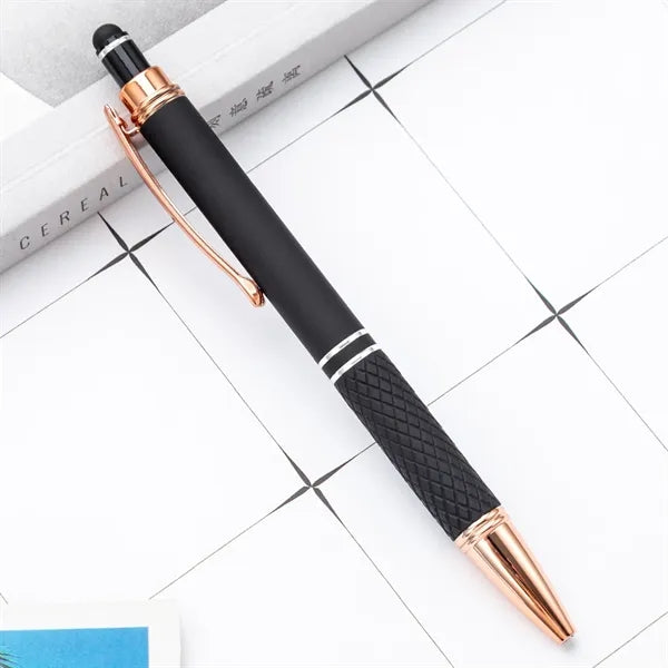 Soft Touch Diamond Stylus Pen With Rose Gold Trim