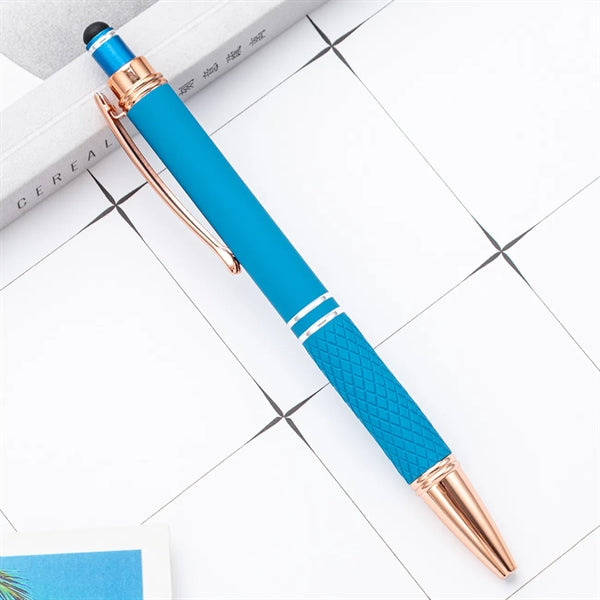 Soft Touch Diamond Stylus Pen With Rose Gold Trim