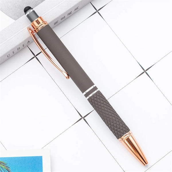 Soft Touch Diamond Stylus Pen With Rose Gold Trim