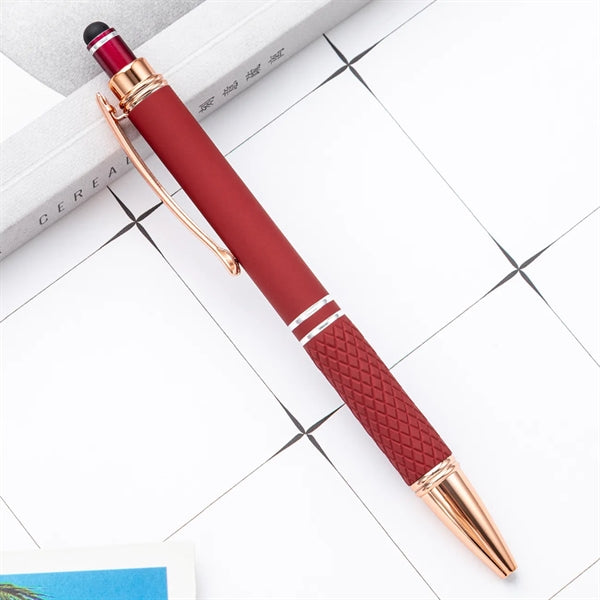 Soft Touch Diamond Stylus Pen With Rose Gold Trim