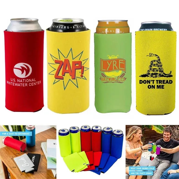 16 oz Neoprene Slim Can Sleeves For Beer And Bottles