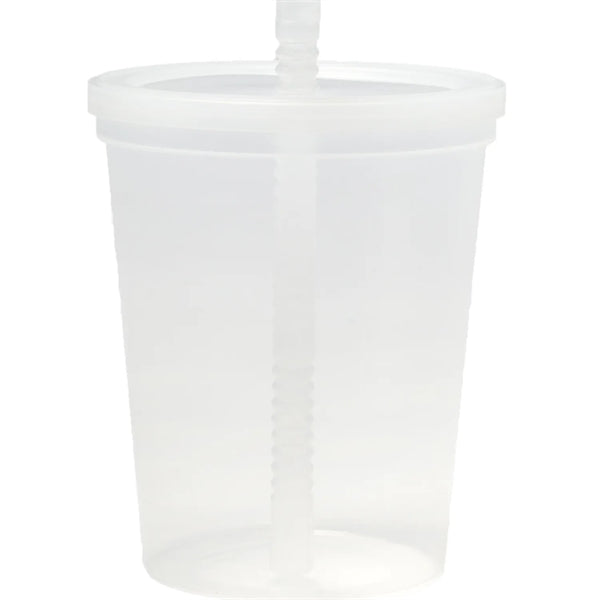 Plastic Stadium Splash Cups with Lid and Straw, 16 oz.
