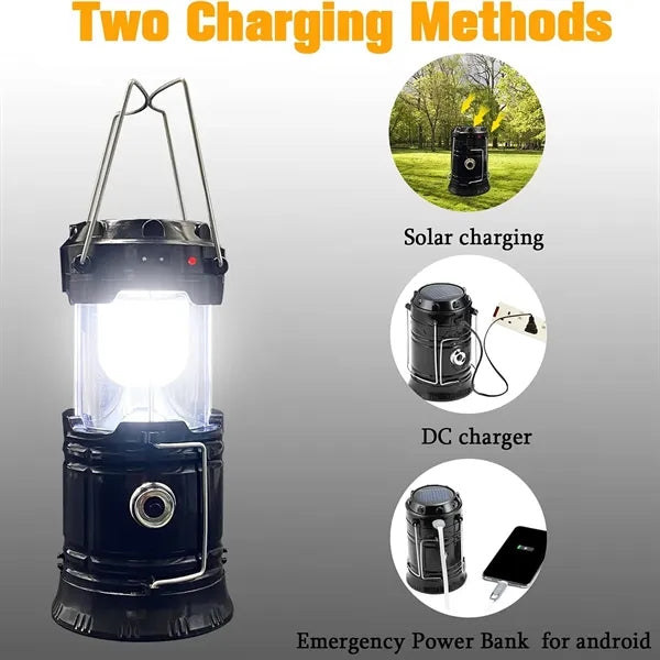 USB Rechargeable LED Collapsible Solar Camping Lantern