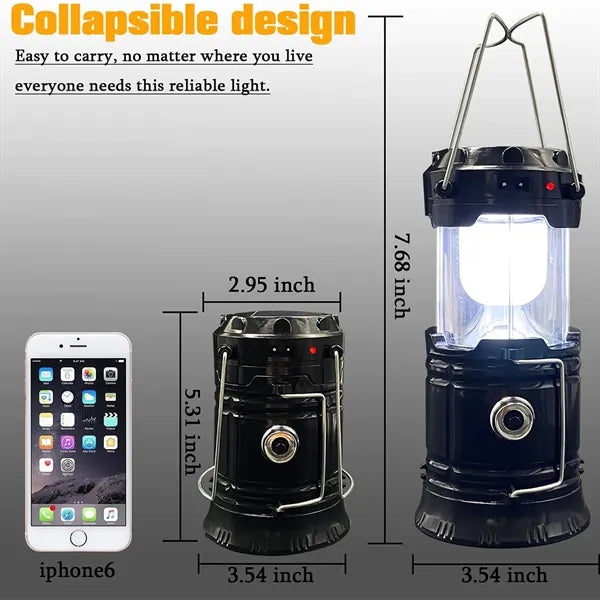USB Rechargeable LED Collapsible Solar Camping Lantern