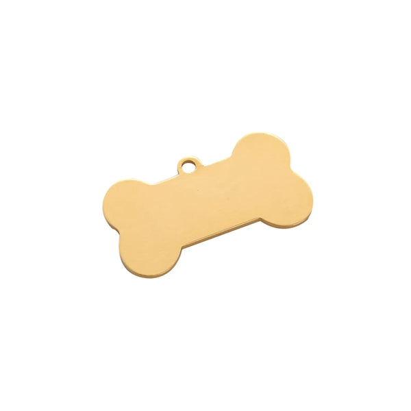 Bone Shaped Brass Pet Tag