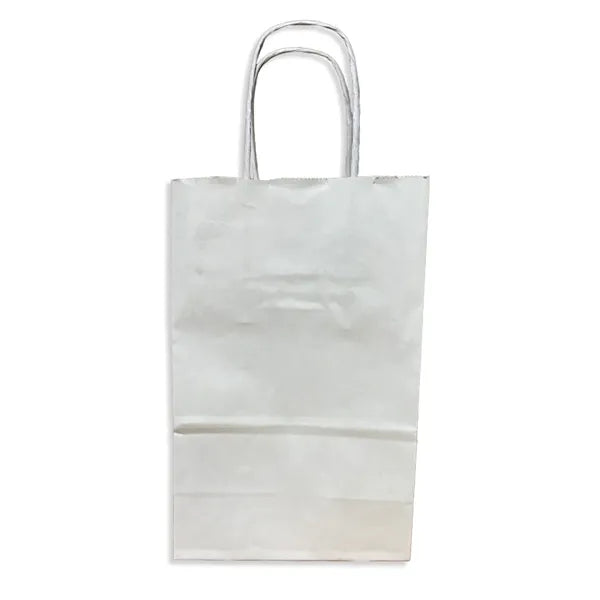 White Twisted Handle Bag With One Color Printing