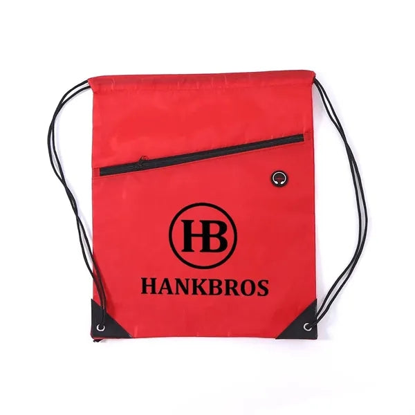 Drawstring Backpack with Earphone Hole