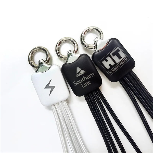 Light Up Logo 4 In 1 Charging Cable Keychain