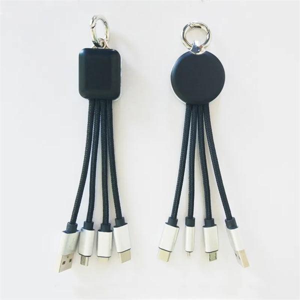 Light Up Logo 4 In 1 Charging Cable Keychain