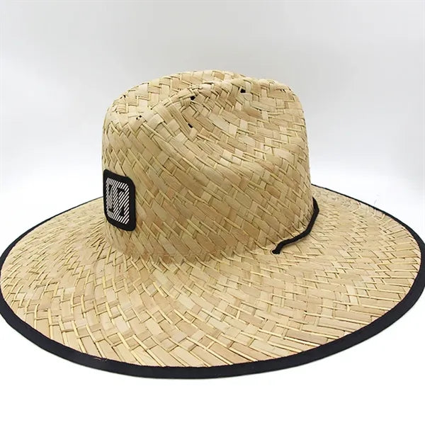 Straw Hat w/Various Patch