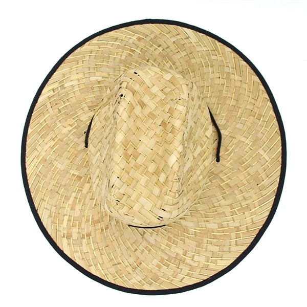 Straw Hat w/Various Patch