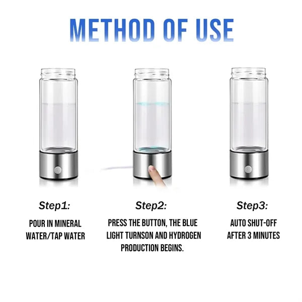 15 Oz Rechargeable Portable Hydrogen Water Bottle