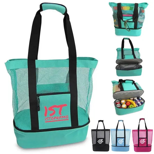 Mesh Beach Tote Cooler Bag