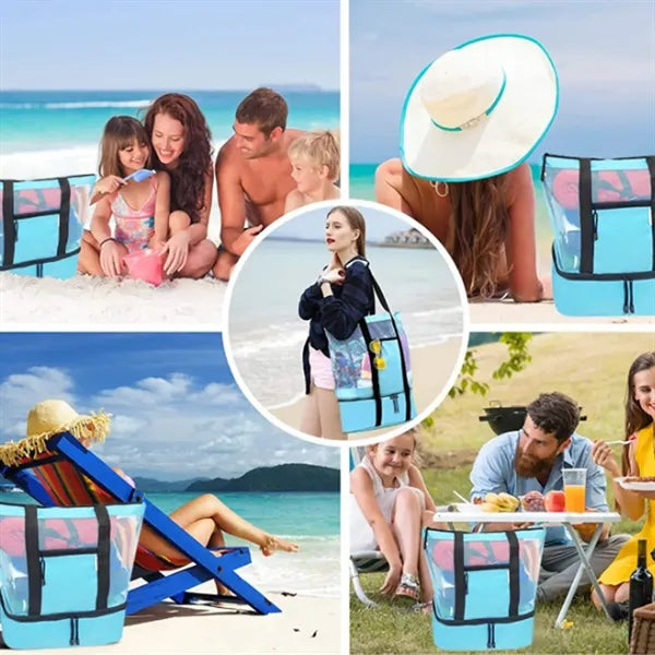 Mesh Beach Tote Cooler Bag