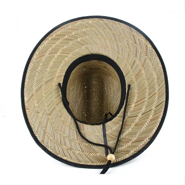 Outdoor Lifeguard Straw Hat w/Various Patch