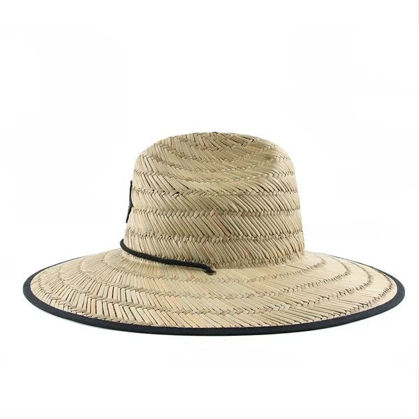 Outdoor Lifeguard Straw Hat w/Various Patch