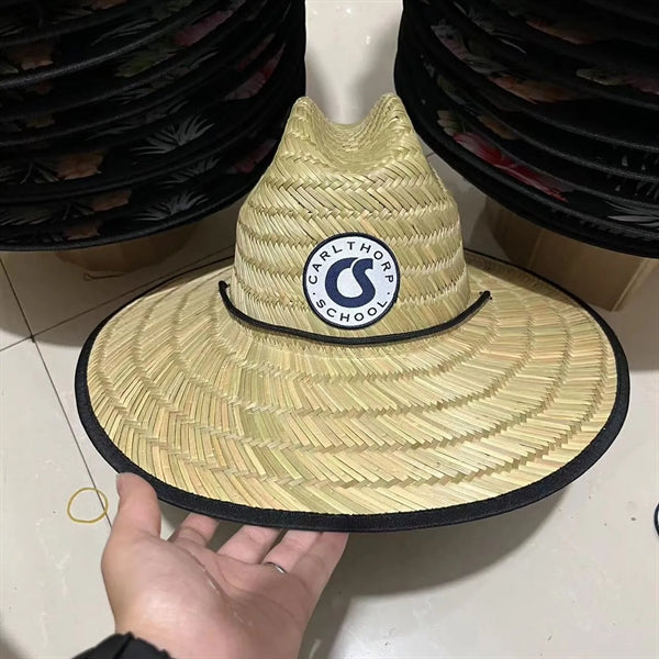 Outdoor Lifeguard Straw Hat w/Various Patch