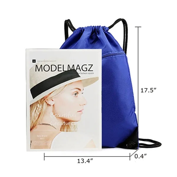 Waterproof Drawstring Backpack Bag with Zip Pocket