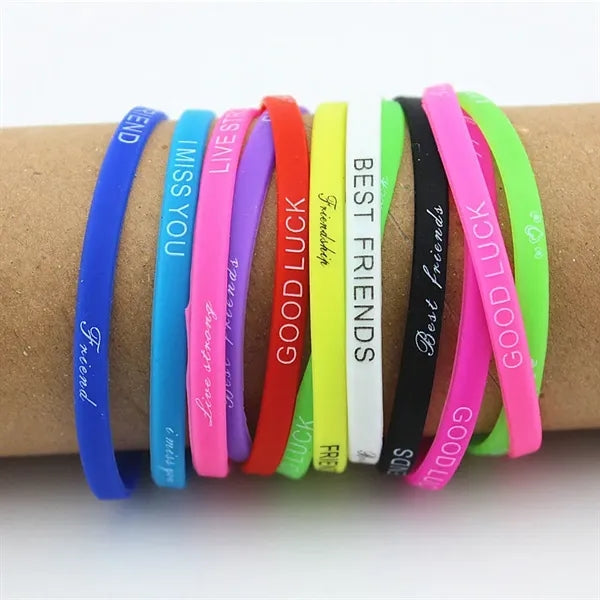 1/4'' x 8'' Embossed Printed Silicone Wris