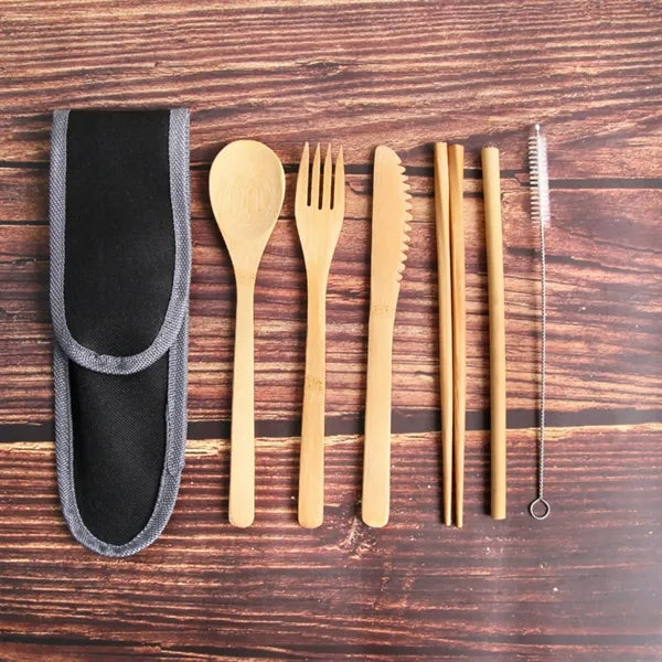 Bamboo Portable Set Chopstick Spoon Travel Camping Utensils