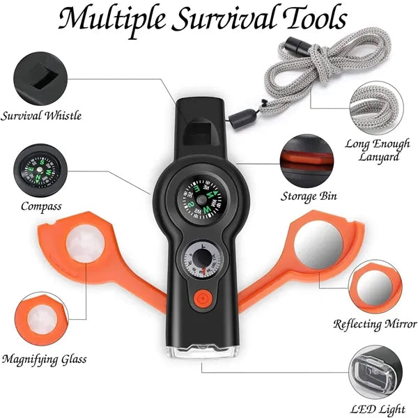 7-in-1 Emergency Survival Function Whistle